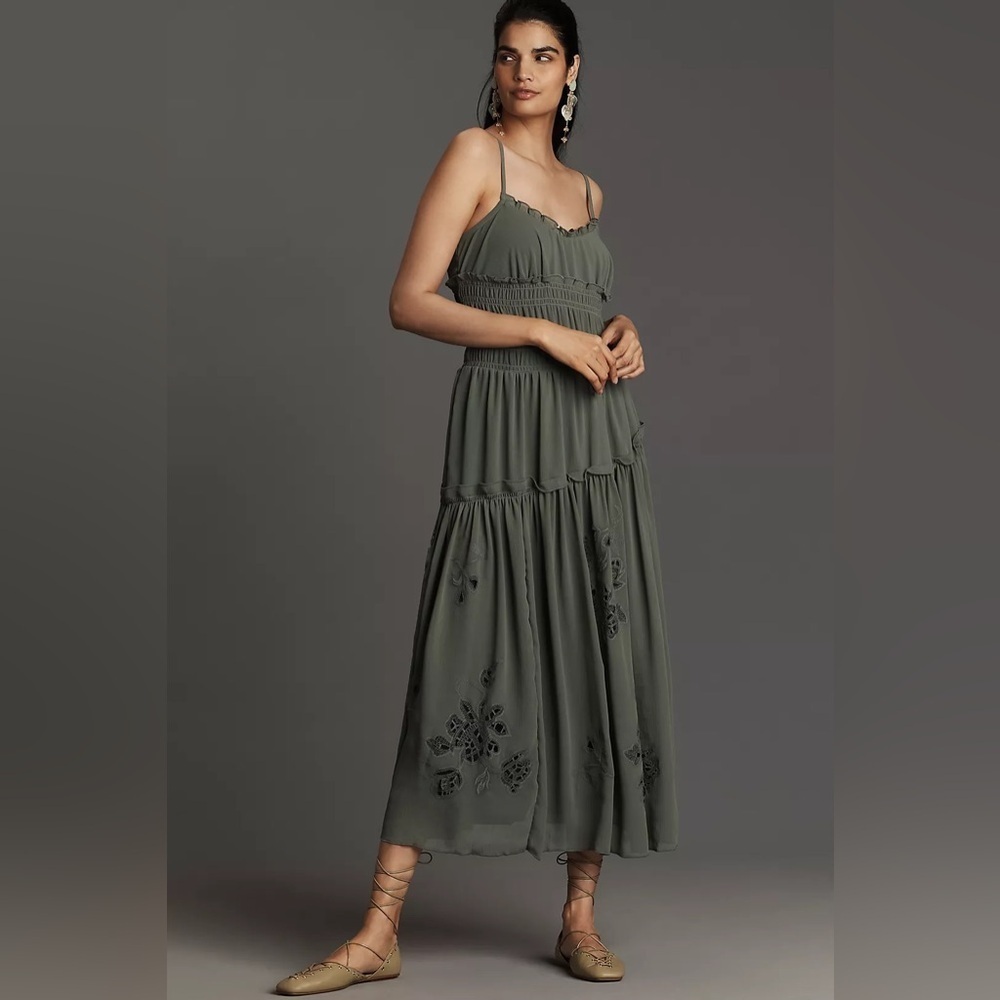 NEW! By Anthropologie Sleeveless Asymmetric Midi Dress - Size Small 💌
